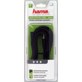 Hama prodlužovací audio kabel jack 3,5 mm stereo, 5 m, pozlacený, 3*