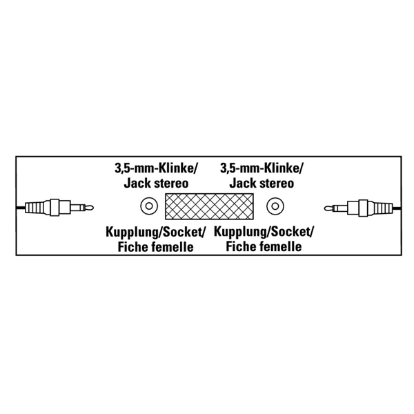 Hama jack spojka, jack 3,5 mm zásuvka - zásuvka