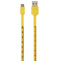 Hama micro USB kabel Metr, 1 m, měřítko, žlutý