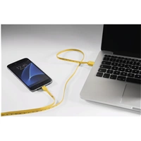 Hama micro USB kabel Metr, 1 m, měřítko, žlutý