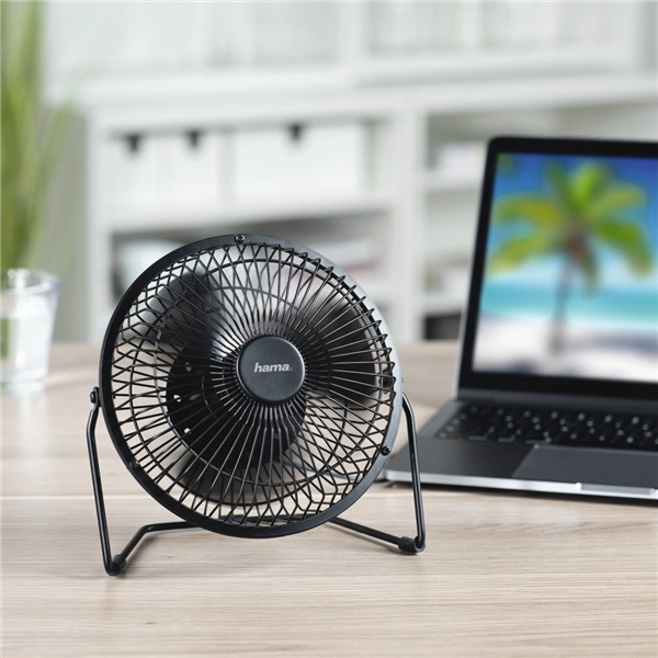 Hama stolní ventilátor Metal, 20 cm (8"), 2 stupně rychlosti, USB napájení