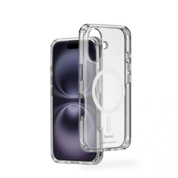 Hama Extreme Protect, kryt pro Apple iPhone 16, magnetický, D3O®, nežloutne, průhledný