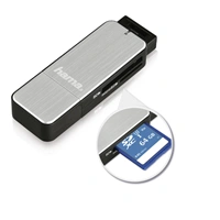 Hama teka karet USB 3.0 SD/microSD, stbrn
