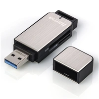Hama teka karet USB 3.0 SD/microSD, stbrn