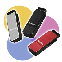 Hama teka karet USB 3.0 SD/microSD, stbrn