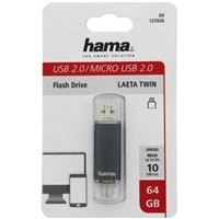 Hama flashPen "Leata Twin" 64 GB 10 MB/s USB 2.0, šedá