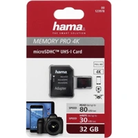 Hama microSDHC 32 GB UHS Speed Class 3 UHS-I 80 MB/s + adaptér