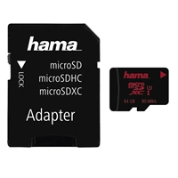 Hama microSDXC 64 GB UHS Speed Class 3 UHS-I 80 MB/s + adpatér