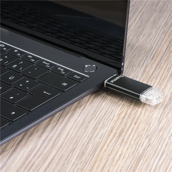 Hama USB flash disk Laeta Twin, USB 3.0, 16 GB, 40 MB/s, černý