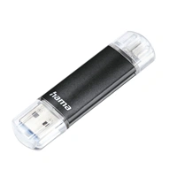 Hama USB flash disk Laeta Twin, USB 3.0, 128 GB, 40 MB/s, černý