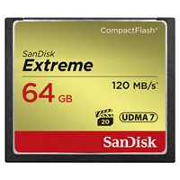 SanDisk Extreme CF 64 GB 120 MB/s zápis 85 MB/s UDMA7