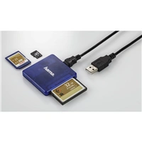 Hama multi čtečka karet USB 2.0, SD/microSD/CF, modrá