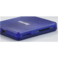 Hama multi teka karet USB 2.0, SD/microSD/CF, modr