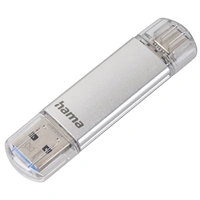 Hama Flash Pen Laeta, USB-C/USB-A 3.1, 16 GB, 40 MB/s, stříbrný