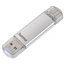 Hama Flash Pen Laeta, USB-C/USB-A 3.1, 16 GB, 40 MB/s, stříbrný