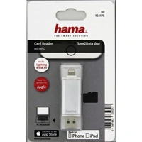 Hama čtečka karet Lightning + USB 3.0 Save2Data, microSD, stříbrná