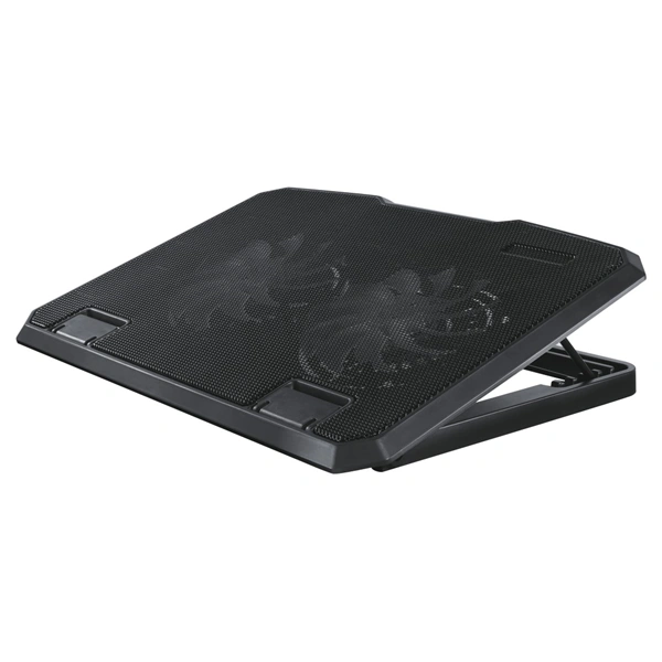 Hama chladicí stojan pro notebook Black Metal, 2 ventilátory, naklápěcí, modré podsvícení, tichý