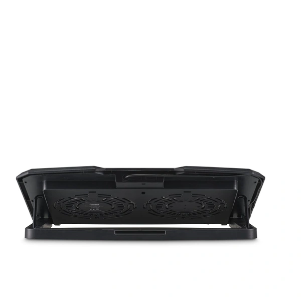 Hama chladicí stojan pro notebook Black Metal, 2 ventilátory, naklápěcí, modré podsvícení, tichý