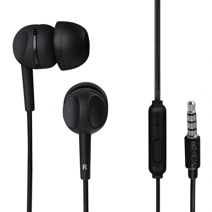Thomson sluchátka s mikrofonem EAR3005, silikonové špunty, černá