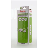 Hama dvojit sov nabjeka USB s kabelem, 2,4 A, 1,9 m