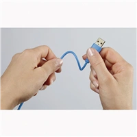 Hama micro USB kabel Flexi-Slim, oboustrann konektor, 0,75 m, modr