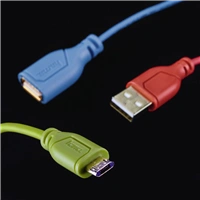 Hama micro USB kabel Flexi-Slim, oboustrann konektor, 0,75 m, erven