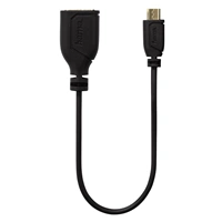 Hama micro USB OTG redukce Flexi-Slim, oboustranný konektor, 15 cm, černá