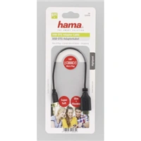Hama micro USB OTG redukce Flexi-Slim, oboustrann konektor, 15 cm, ern