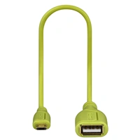 Hama micro USB OTG redukce Flexi-Slim, oboustrann konektor, 15 cm, zelen