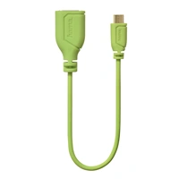 Hama micro USB OTG redukce Flexi-Slim, oboustrann konektor, 15 cm, zelen