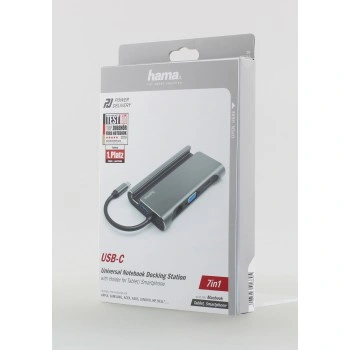 Hama USB C dokovací stanice 7v1, 3x USB-A 3.1, HDMI, VGA, LAN, USB-C (PD) NAHR. 200102