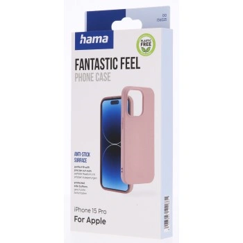 Hama Fantastic Feel, kryt pro Apple iPhone 15 Pro, hebký povrch, barva nude
