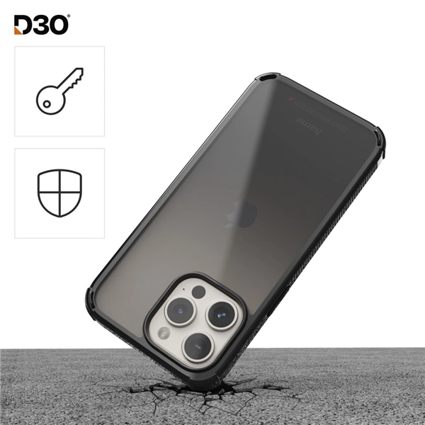Hama Extreme Protect, kryt pro Apple iPhone 15, materiál D3O®, průhledný černý