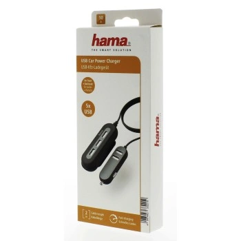 Hama kabelová USB nabíječka do vozidla 2+3, AutoDetect, 10 A, 2 m