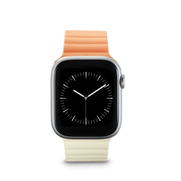 Hama Fantastic Feel, řemínek pro Apple Watch 38/40/41 mm, magnetický, oranžový/béžový