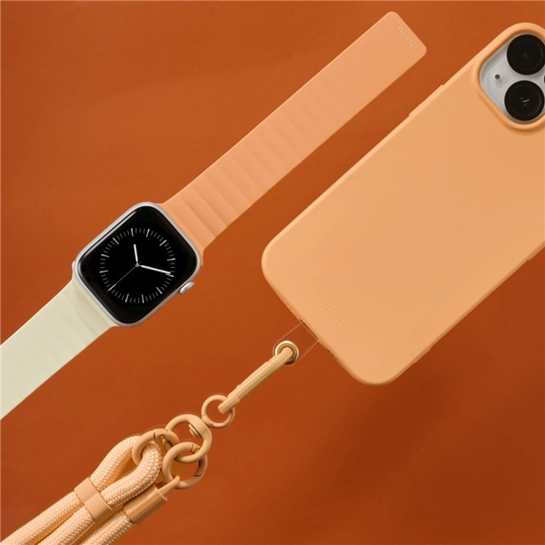 Hama Fantastic Feel, řemínek pro Apple Watch 38/40/41 mm, magnetický, oranžový/béžový