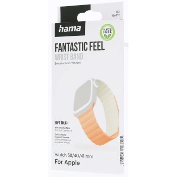 Hama Fantastic Feel, řemínek pro Apple Watch 38/40/41 mm, magnetický, oranžový/béžový