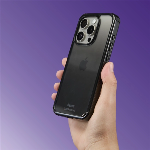 Hama Extreme Protect, kryt pro Apple iPhone 15 Pro, materiál D3O®, průhledný černý