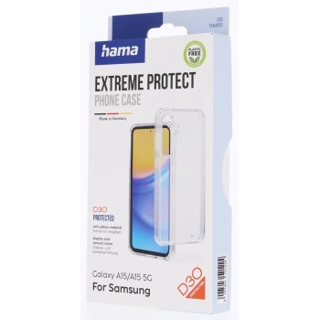 Hama Extreme Protect, kryt pro Samsung Galaxy A15/A15 5G, materiál D3O®, nežloutne, průhledný
