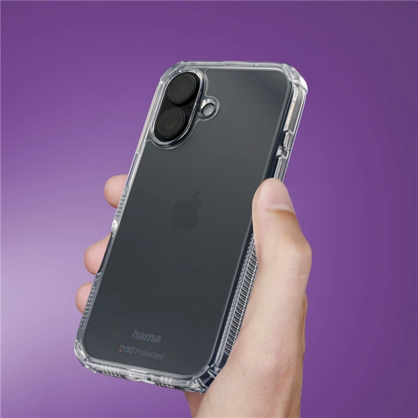 Hama Extreme Protect, kryt pro Apple iPhone 16 Plus, materiál D3O®, nežloutne, průhledný