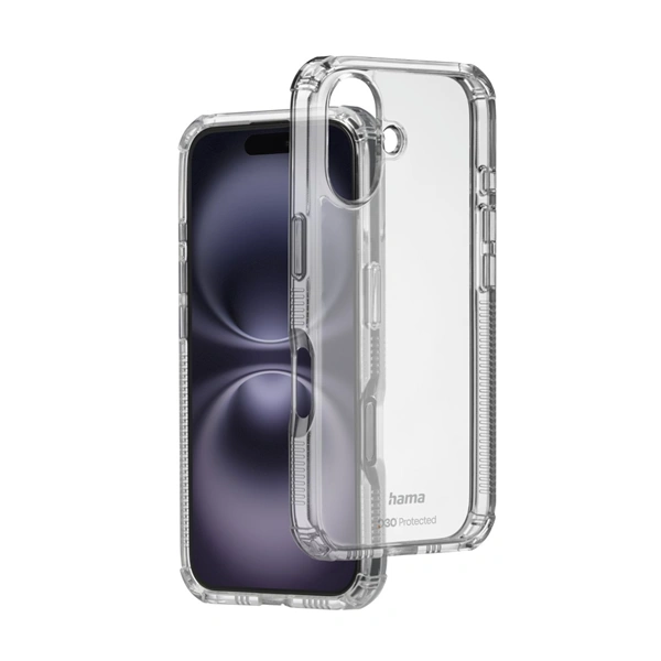 Hama Extreme Protect, kryt pro Apple iPhone 16 Plus, materiál D3O®, nežloutne, průhledný