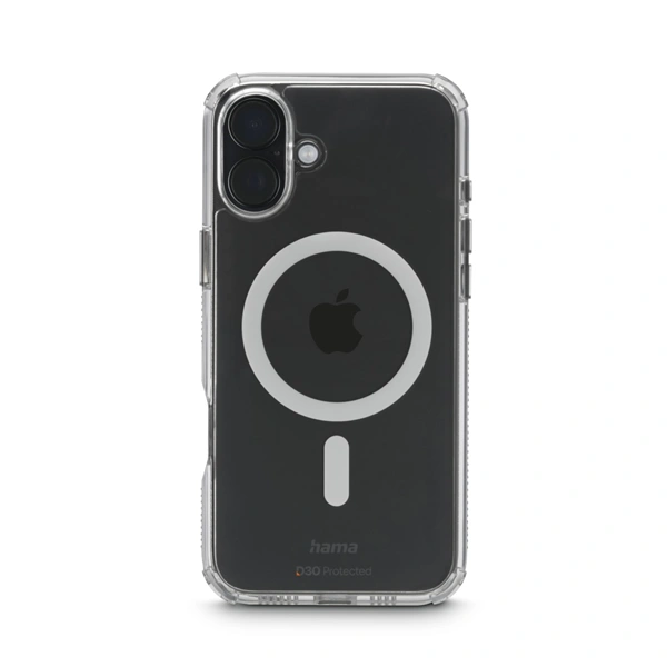 Hama Extreme Protect, kryt pro Apple iPhone 16 Plus, magnetický, D3O®, nežloutne, průhledný