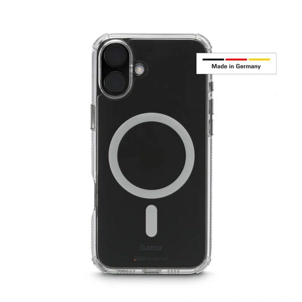 Hama Extreme Protect, kryt pro Apple iPhone 16 Plus, magnetický, D3O®, nežloutne, průhledný