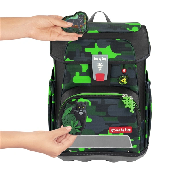 Školní aktovka Step by Step CLOUD, Black Cat Chiko - 5 dílný set, AGR certifikát