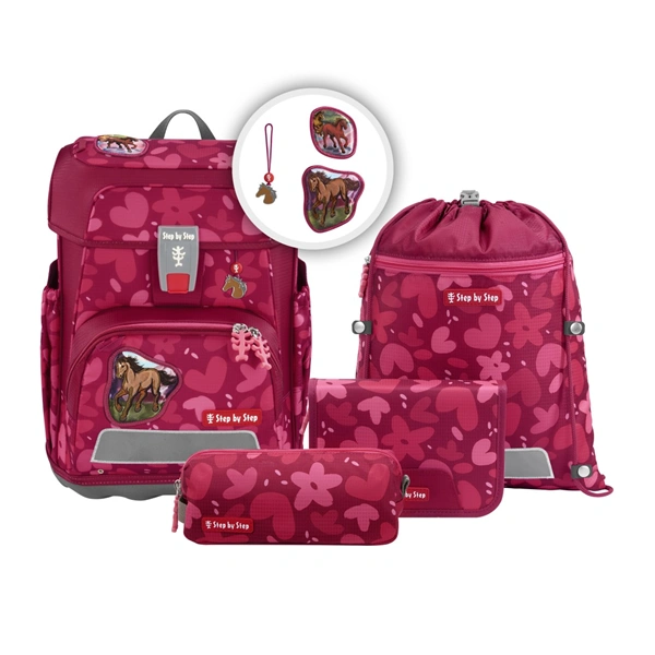 Školní aktovka Step by Step CLOUD, Wild Horse Nora - 5 dílný set, AGR certifikát