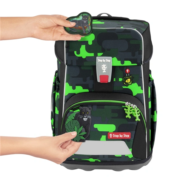 Školní aktovka Step by Step GIANT, Black Cat Chiko - 5 dílný set, AGR certifikát