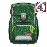 Školní aktovka Step by Step BASIS, Green Graphics - 4 dílný set, AGR certifikát