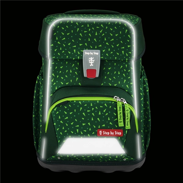 Školní aktovka Step by Step BASIS, Green Graphics - 4 dílný set, AGR certifikát