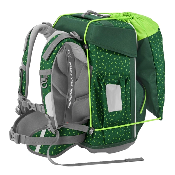 Školní aktovka Step by Step BASIS, Green Graphics - 4 dílný set, AGR certifikát