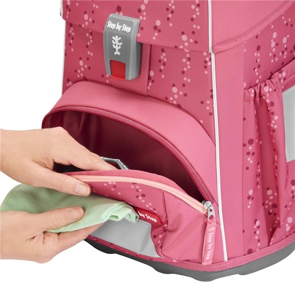 Školní aktovka Step by Step BASIS, Pink Bubbles - 4 dílný set, AGR certifikát